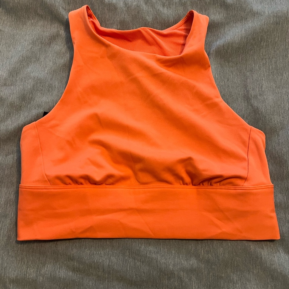 Orange High-Neck Sports Bra size m